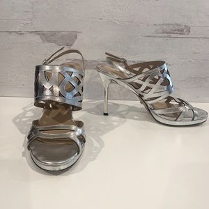 DVF Silver heels